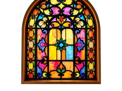 Vibrant Stained Glass Window model pack Low-poly 3D model purchase