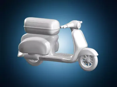 Vintage Retro Scooter 3D Print Model 2x Scale 3D print model