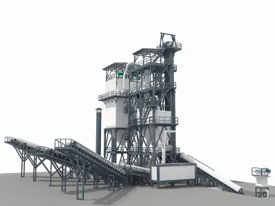 Asphalt Mixing Plant  3D model purchase