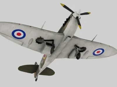 Spitfire Mk2b Low-poly 3D model