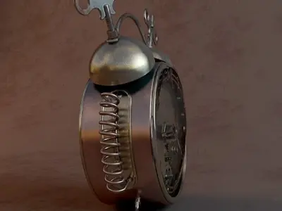 Vintage Steampunk Alarm Clock 3D Model Low-poly 3D model