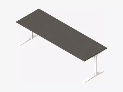 Desk - Rectangle - Simplicity - Adjustable Height - Single Low-poly 3D model