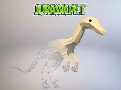 Troodon jurassic pet Low-poly 3D model