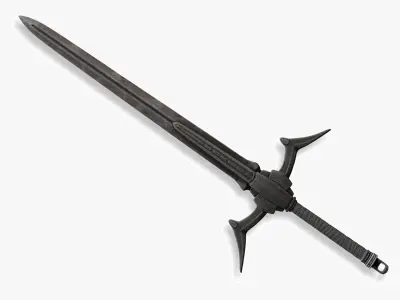 Black Sword Low-poly 3D model