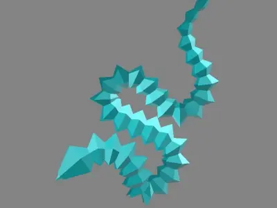 Origami Snake Low-poly 3D model