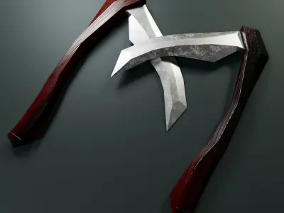 4 Ninja Weapons pack Low-poly 3D model