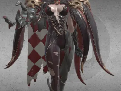 Sexy beauty Low-poly 3D model