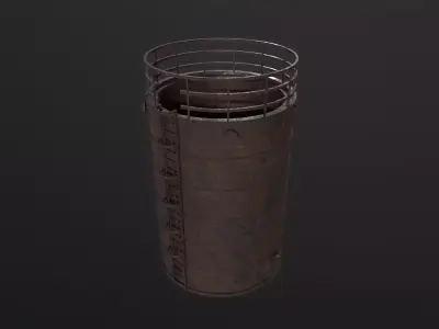 Rusted Tank storage 3D Model Low-poly 3D model
