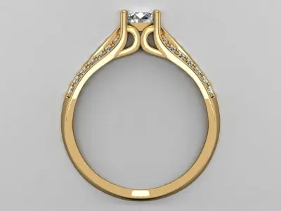 Solitaire Ring A39 3D print model purchase