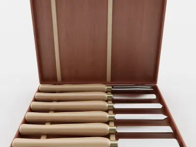 Lathe Chisel Set 3D model