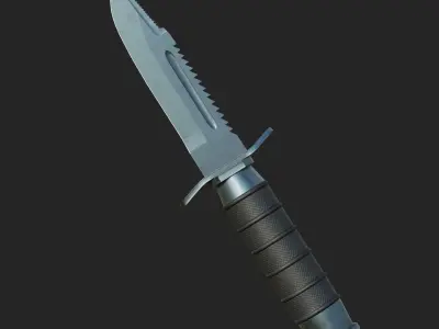Tactical Hunting Army Knife Low-poly 3D model