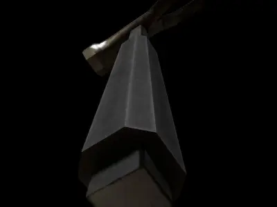 Hammer Tool Low-poly 3D model