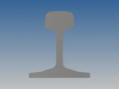 British Standard-EN13674 50E6 rail 3D model