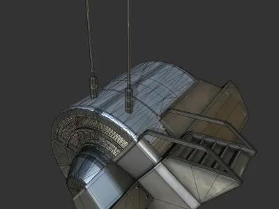 Futuristic Drivers Cap Module Basic Version Low-poly 3D model