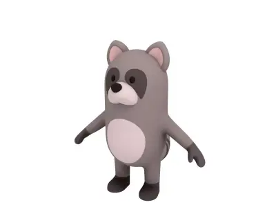 Cartoon Raccoon 3D model