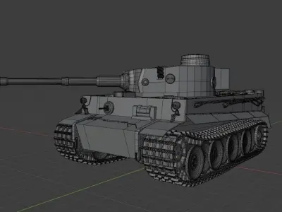 German Tiger-tank 1 3D model