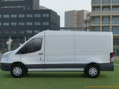 American design Panel van low polygon model Low-poly 3D model