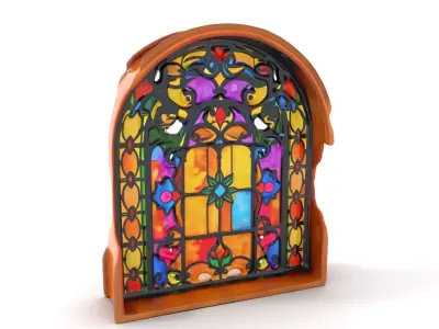 Vibrant Stained Glass Window model pack Low-poly 3D model purchase