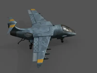 jet plane Low-poly 3D model by 3D-Market-Hub