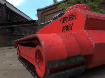 3D Turkish Army Low Poly Tank - Turkiye Armali Dusuk Poli Tank Low-poly 3D model