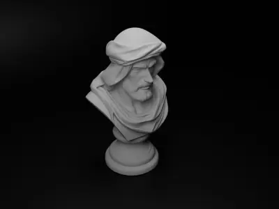 Arab Bedouin Warrior Bust Chess 3D print model order
