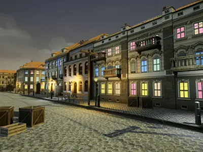Historical City Unreal Engine Low-poly 3D model