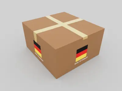 German carton box Low-poly 3D model