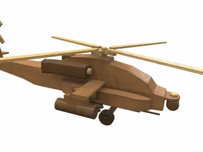 Wooden airplane toy helicopter Free 3D model