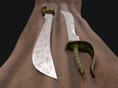 Pirate Saber sword Low Poly Low-poly 3D model