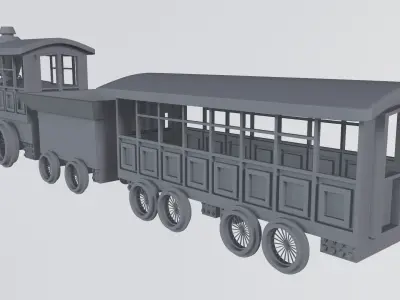 Locomotive 3D Model Low - Poly Low-poly 3D model