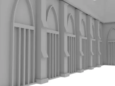 Low Poly Rosary Church Low-poly 3D model