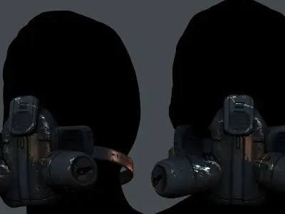 Gas mask helmet 3d model scifi Low-poly  Low-poly 3D model 51