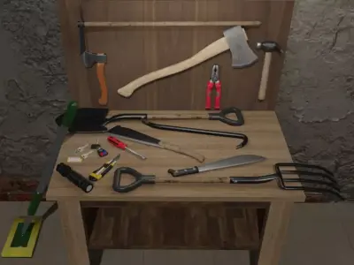 Lowpoly Tools pack 3D Models Low-poly 3D model