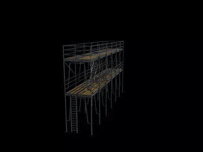 wooden Scaffolding 3D model