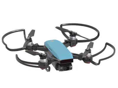 DJI Spark Blue Black drone 3D model