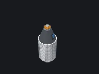 Basic Low Poly Rocket Low-poly 3D model