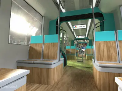 Urbos3 Luxembourg Tram Rigged 3D model