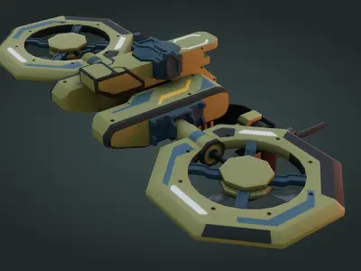 Sci-Fi Drone - Low Poly - Game Ready - PBR Low-poly 3D model buy