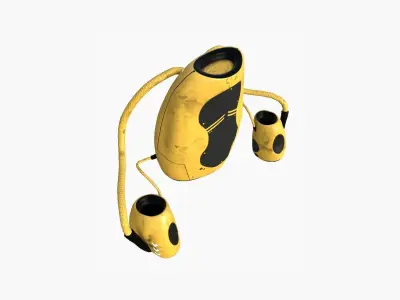 Jetpack I05 Black Yellow - SciFi Character Design Low-poly 3D model