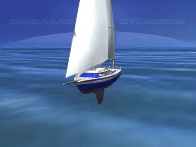 30 Foot Sailboat V10 3D model