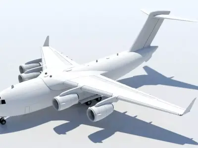 McDonell Douglas C17 Globemaster III Military Static low poly Low-poly 3D model