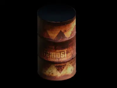 Rusty Oil Barrel Low-poly 3D model