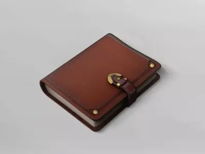 Vintage Leather-Bound Journal 3D Model 3D model