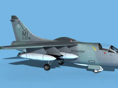 Chance Vought A-7E Corsair II V12 MI ANG 3D model