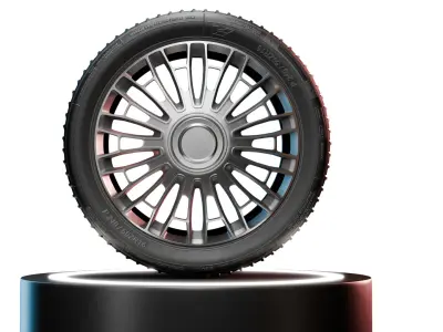 High Detail Wheel 3D Model 4K PBR Textures Game Ready Asset Low-poly 3D model