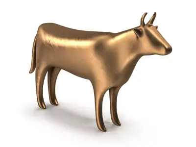Cow PBR gold bull Low-poly 3D model