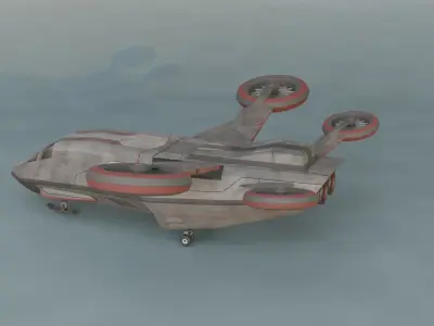 Quinjet Spaceship 3D Lowpoly Model Low-poly 3D model