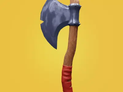 Epic Ax of Evil Low-Poly Ready Game Free low-poly 3D model
