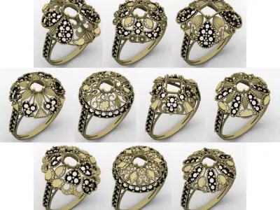 RN 01 TO 50 STONE RINGS COMPETE LOT  3D print model