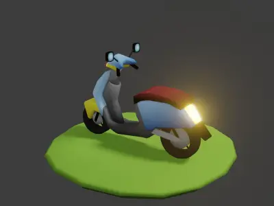 Motorbike scooter Low-poly 3D model